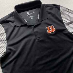 Cincinnati Bengals Polo Shirt Nike Sideline Coaches Black Short Sleeve Men M